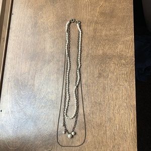 J crew layered necklace pears